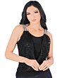 Blusa Negra Con Tirantes Plateados Lamasini 5767