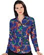 Blusa Azul Diseño De Cintos Y Cadenas De Oro Lamasini 2313