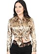 Blusa Estampada De Moda Manga Larga Color Beige 44596