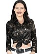 Blusa Estampada De Moda Manga Larga Negra 44598