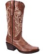 Bota Rodeo Color Café Claro Para Mujer Flor En Tubo WD 11-514