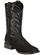 Botas Rodeo Montero CNBS-4 para hombre en nobuck negro con punta cuadrada y suela de hule, hechas en México