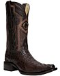 El General 45082 cowboy boots in Hornback Caiman leather, brown color, with Versace toe design.