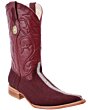 Men's Exotic Polished Stingray  WD 11-070 Burgundy
