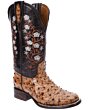 Bota Vaquera De Mujer Grabado Avestruz Rustico WD 11-499
