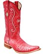 Botas Vaqueras Coco Belly Glaseada 3X WD 11-062 Color Rojo-Plata