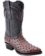 Botas Piel De Avestruz Color Café Horma 900 WD 11-181