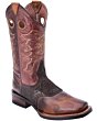 Botas Rodeo Antifaz Piel Cuello De Toro Color Oro WD 11-332