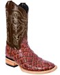 Monster Fish Print Leather Boots Cognac Color WD 11-293