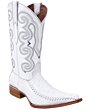 Botas Para Hombre Piel Grabada Avestruz Blancas WD 11-106
