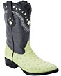 Pistachio Color Ostrich Leather Cowboy Boots WD 11-186