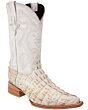 Botas Vaqueras Piel Grabada Caimán Cola Color Hueso WD 11-125