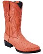 Botas Vaqueras Piel Imitación Avestruz Color Cognac WD 11-228