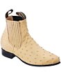 Botines Charros Piel Original De Avestruz WD 11-714 Color Orix