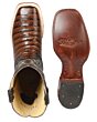 Vista superior de Botas Vaqueras para Hombre con Caiman Belly Print, Color Café