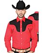 CAMISA CHARRA ANTE/BORDADA EL GENERAL 2019-130 COLOR ROJO