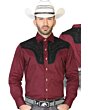 CAMISA CHARRA ANTE/BORDADA EL GENERAL 2019-130 COLOR MORADO