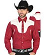 CAMISA CHARRA ANTE/BORDADA EL GENERAL 2019-130 COLOR VINO
