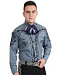 Camisa Charra Color Gris-Negro 060 WD 11-841