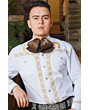 Camisa Charra Color Blanco Bordado Amarillo WD 11-812