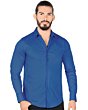 Camisa Clásica Color Azul Rey Liso Lamasini 1436
