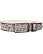 Cinto Charro Pita Fina Negro Flores WD 11-1666