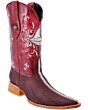 Botas Vaqueras 3X Grabado Mantarraya Color Vino WD 11-141