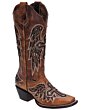 Bota Alta Para Dama Cruz Bordada Sergal 503 Miel