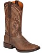 Botas mexicanas para hombre en piel Alazán café con horma rodeo, suela de goma y forro de piel, modelo El General 44860.