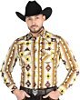 Men's Taupe Western Geometric Shirt – El General 44471