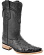 Botas Vaqueras De Avestruz Color Negro WD 11-030