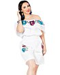 Palazzo Short Artesanal Bordado Color Blanco 603191 Zoom