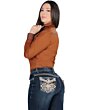Pantalón Para Mujer Mezclilla Color Dark Blue Bordado L736