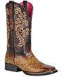 Bota Rodeo Piel Grabada Color Orix Para Mujer El General 44634