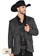 Saco Fino Color Charcoal De Gamuza Lamasini 510
