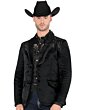 Front angled view of Montero 2179 Black Men's Embroidered Blazer