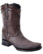 White Diamonds Boots Estilo Grabdo Lizard Color Café, Hechas a mano WD 014