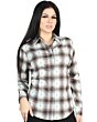 Women's Brown Plaid Western Shirt by El General 44717, Available in Long or Short Sleeve with Regular Buttons