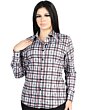 Women’s Western Shirt in Black-White Plaid, Long Sleeve Version – El General 44720