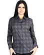 Women’s Western Shirt in Gray-Brown Plaid, Long Sleeve Version – El General 44725