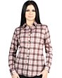 Women’s Western Shirt in Beige-Red Plaid, Long Sleeve Version – El General 44728
