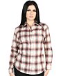 Women’s Western Shirt in Orange-Beige Plaid, Long Sleeve Version – El General 44716