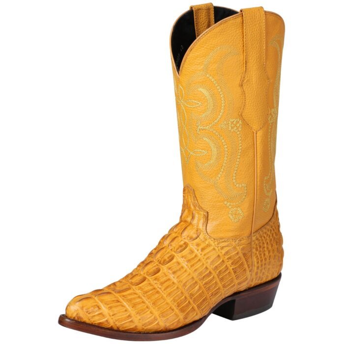 Botas Vaqueras El Señor De Los Cielos 40843 Imitación Caimán Cola Color Mantequilla