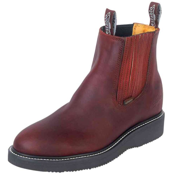 Men's work ankle boots Establo 551-23 Grasso leather,  color burgundy.