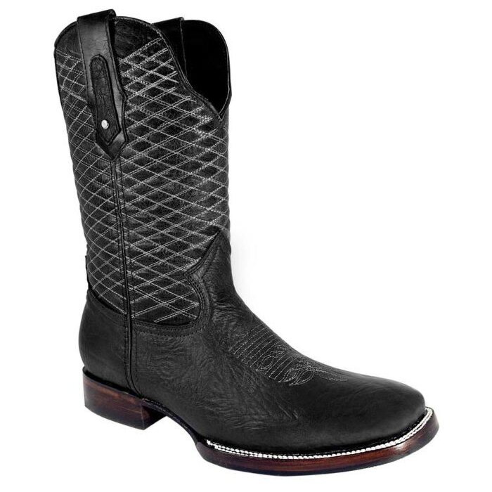 Bota Rodeo Piel Cuello De Toro  JB 540 Negro