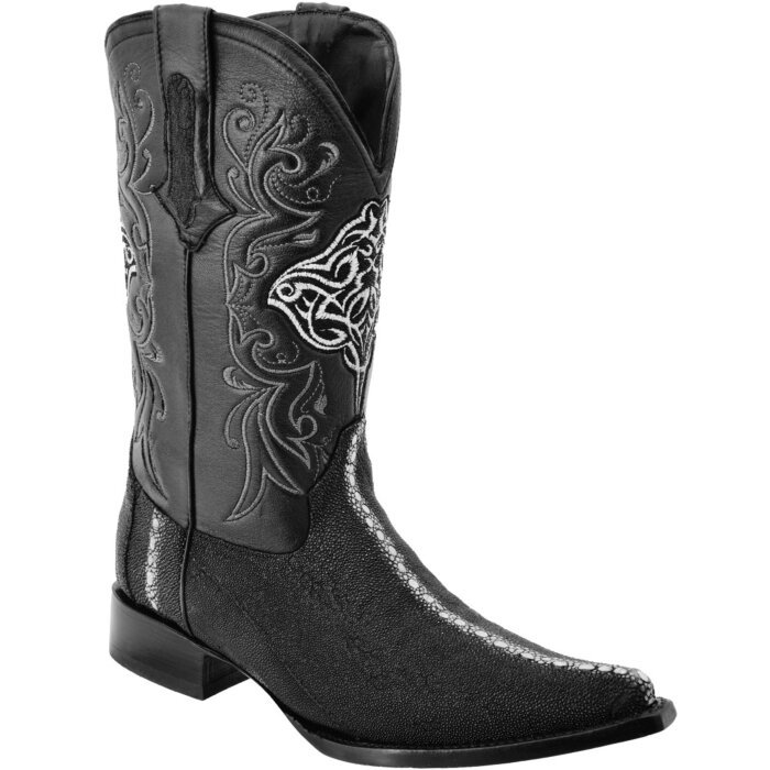 Men's Rowstone Stingray Leather Black Western Boots WD 11-065