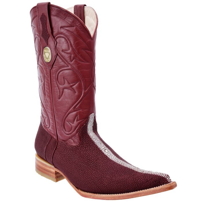 Men's Exotic Polished Stingray  WD 11-070 Burgundy