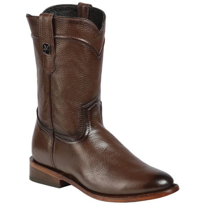Botas Montero RP-FL-3 para hombre en piel café con punta ovalada y suela de cuero, hechas en México