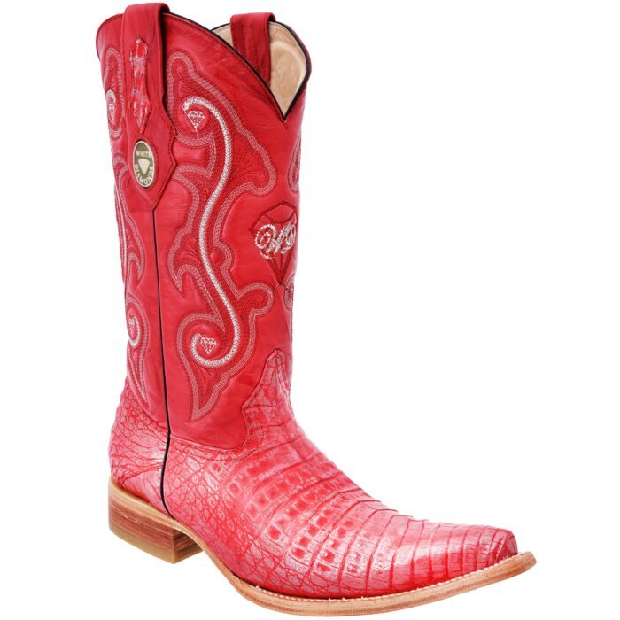 Botas Vaqueras Coco Belly Glaseada 3X WD 11-062 Color Rojo-Plata
