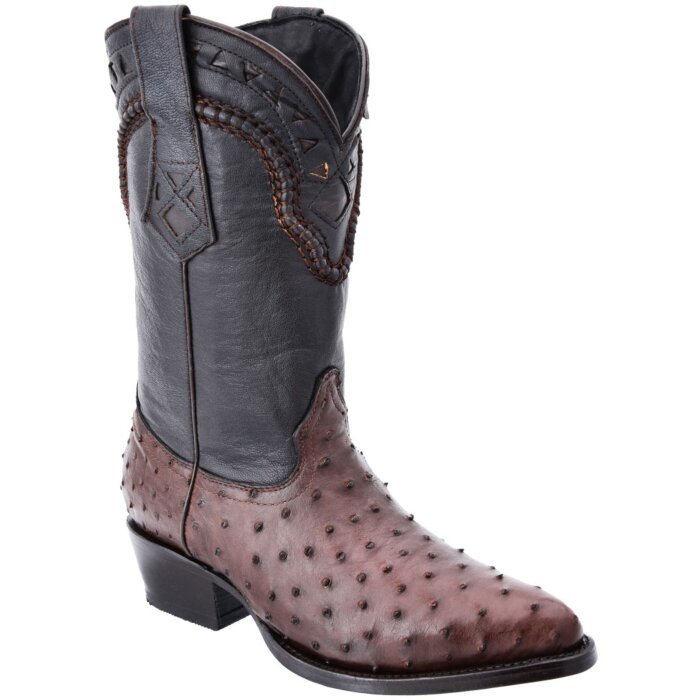 Botas Piel De Avestruz Color Café Horma 900 WD 11-181